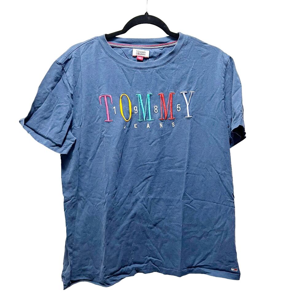 Tommy Jeans Vintage Short Sleeve Embroidered Crew T-Shirt Size Large